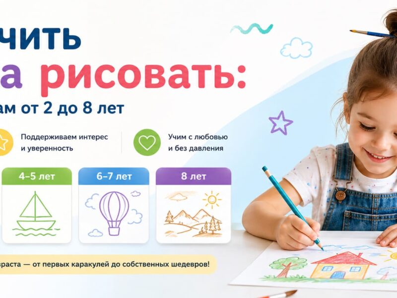 Как научить ребёнка рисовать: уроки по возрастам от 2 до 8 лет