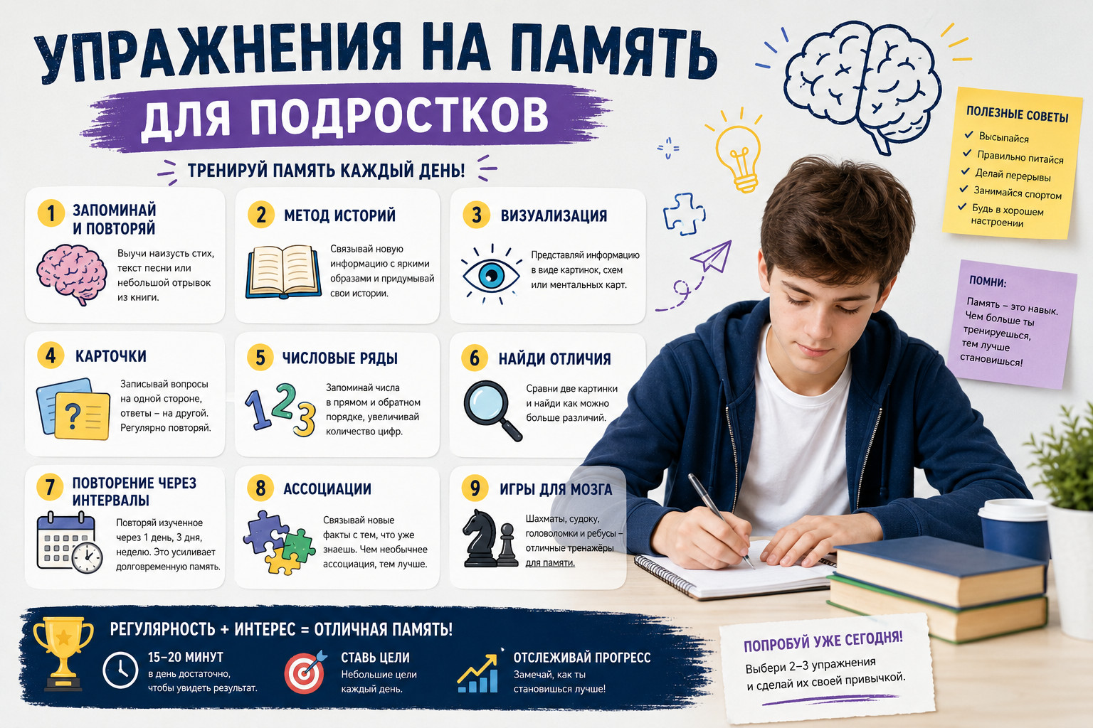 Упражнения на память для подростков