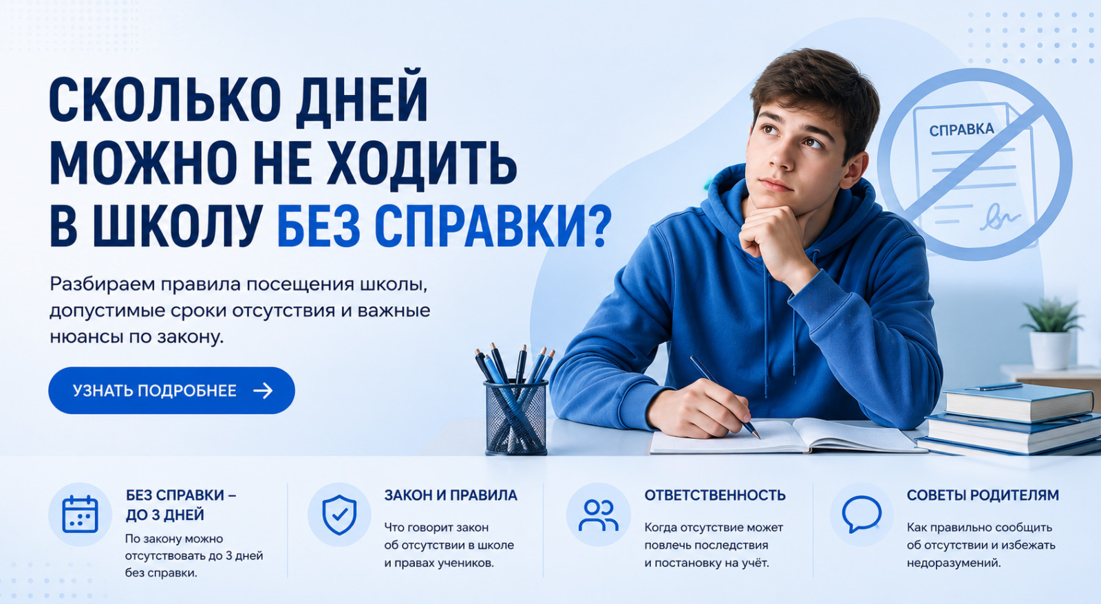 Сколько дней можно не ходить в школу?