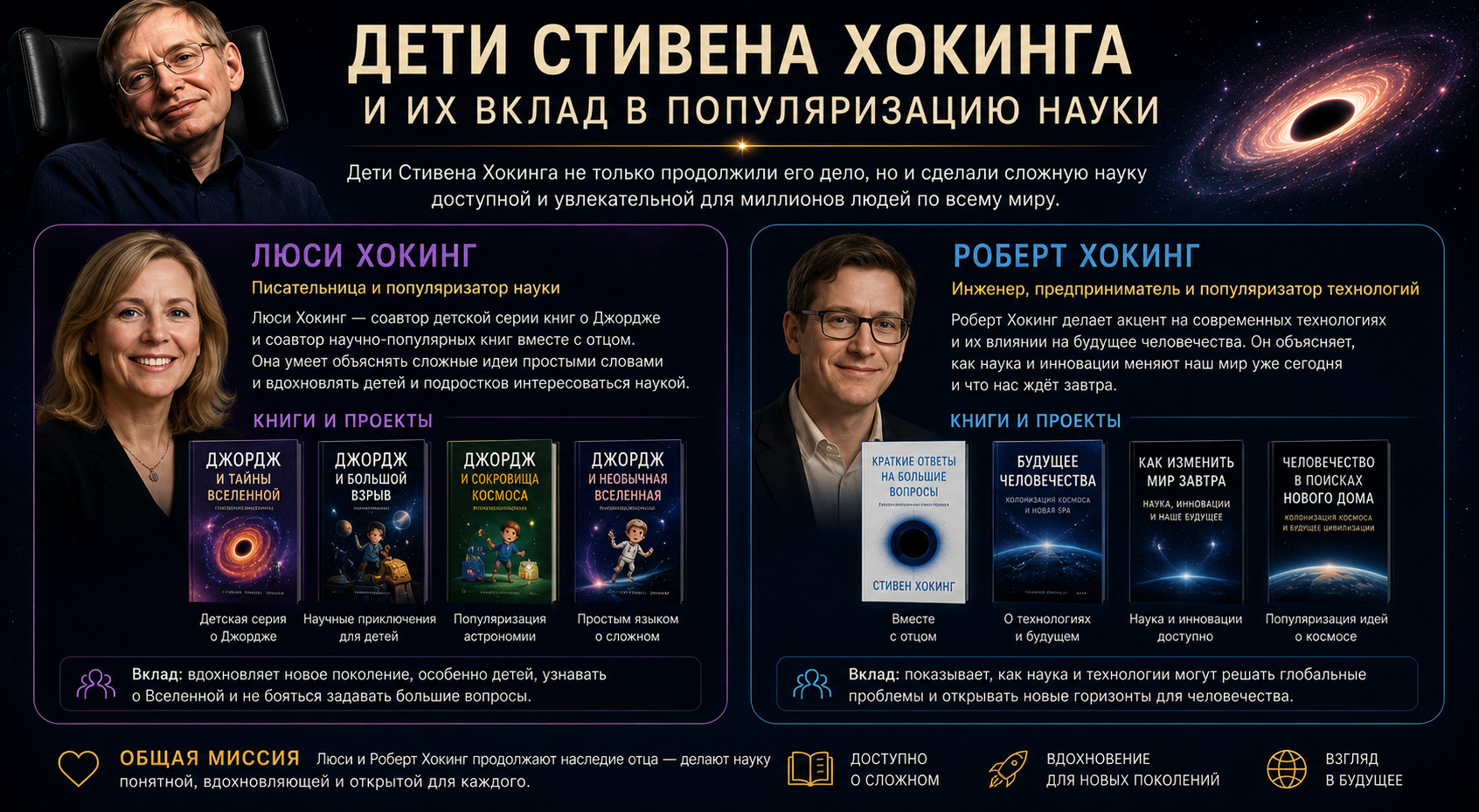 Дети Стивена Хокинга и их вклад в популяризацию науки