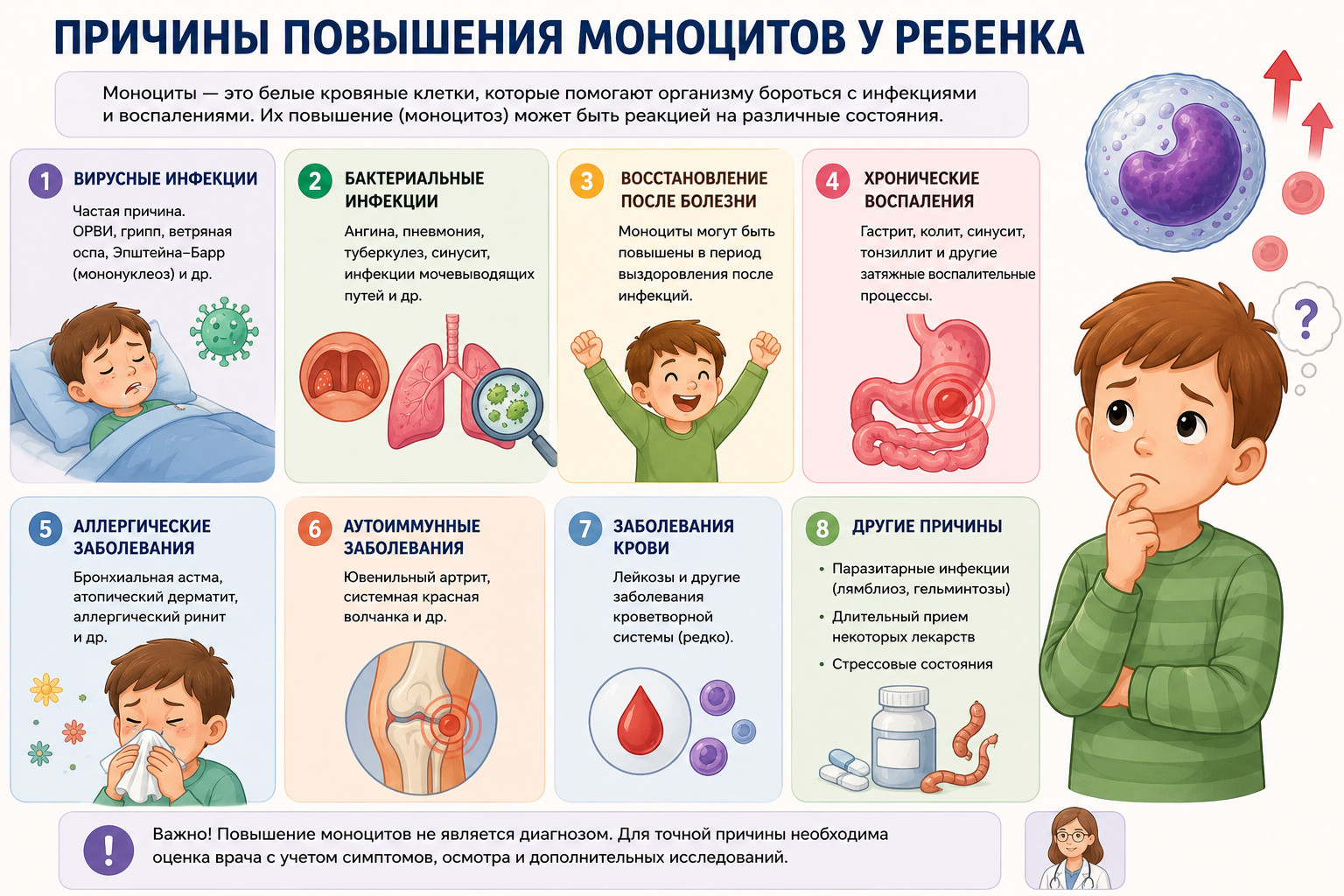 Причины повышения моноцитов у ребенка