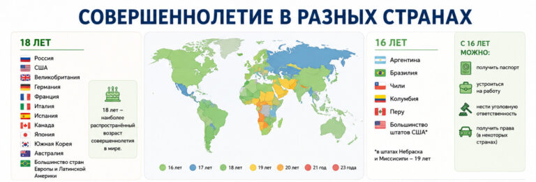Совершеннолетие в разных странах: возраст и особенности