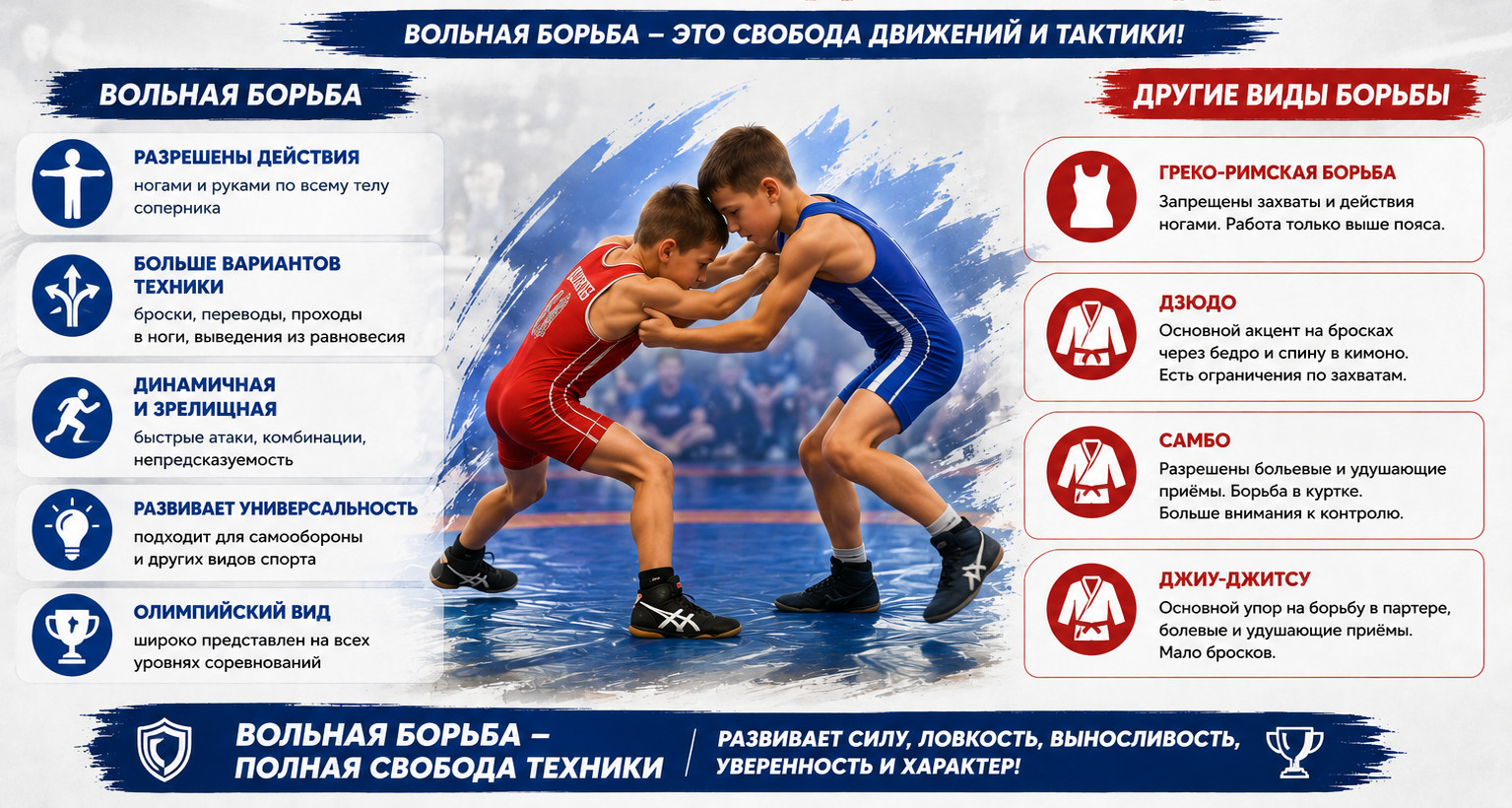 Чем вольная борьба отличается от других видов