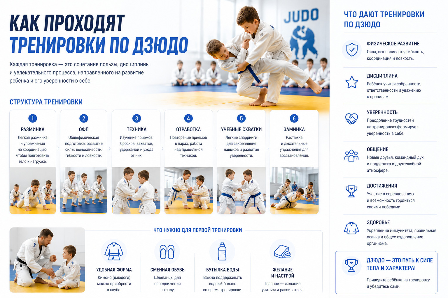 Как проходят тренировки по дзюдо