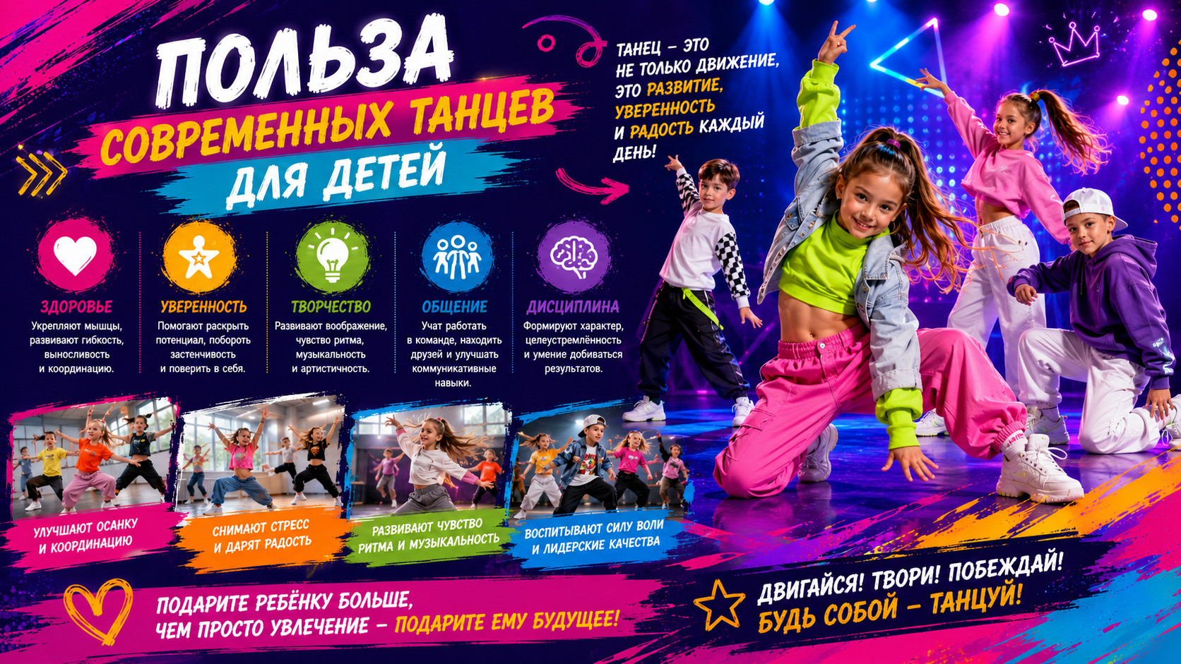 Польза современных танцев для детей