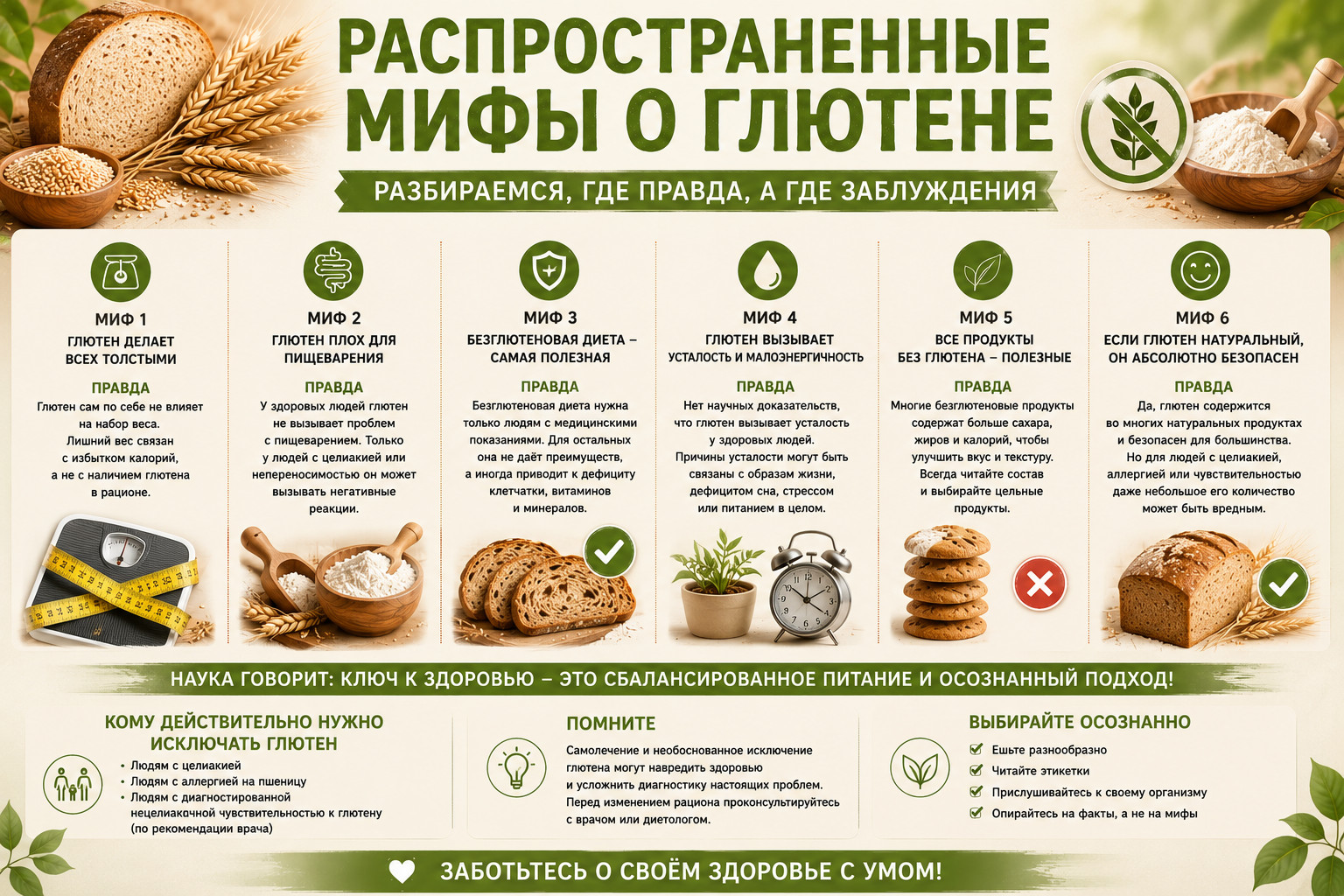 Распространенные мифы о глютене
