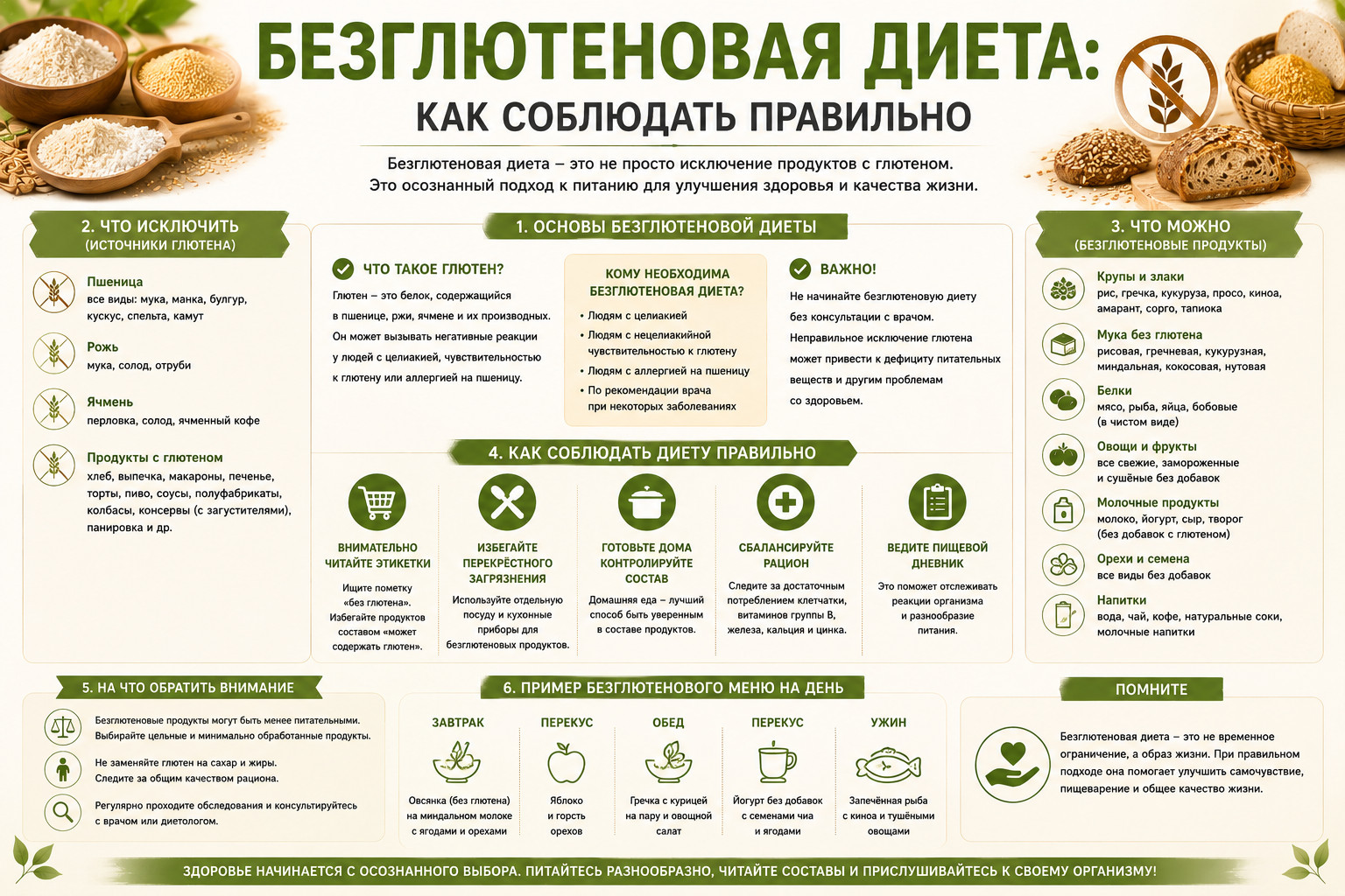 Безглютеновая диета: как соблюдать правильно