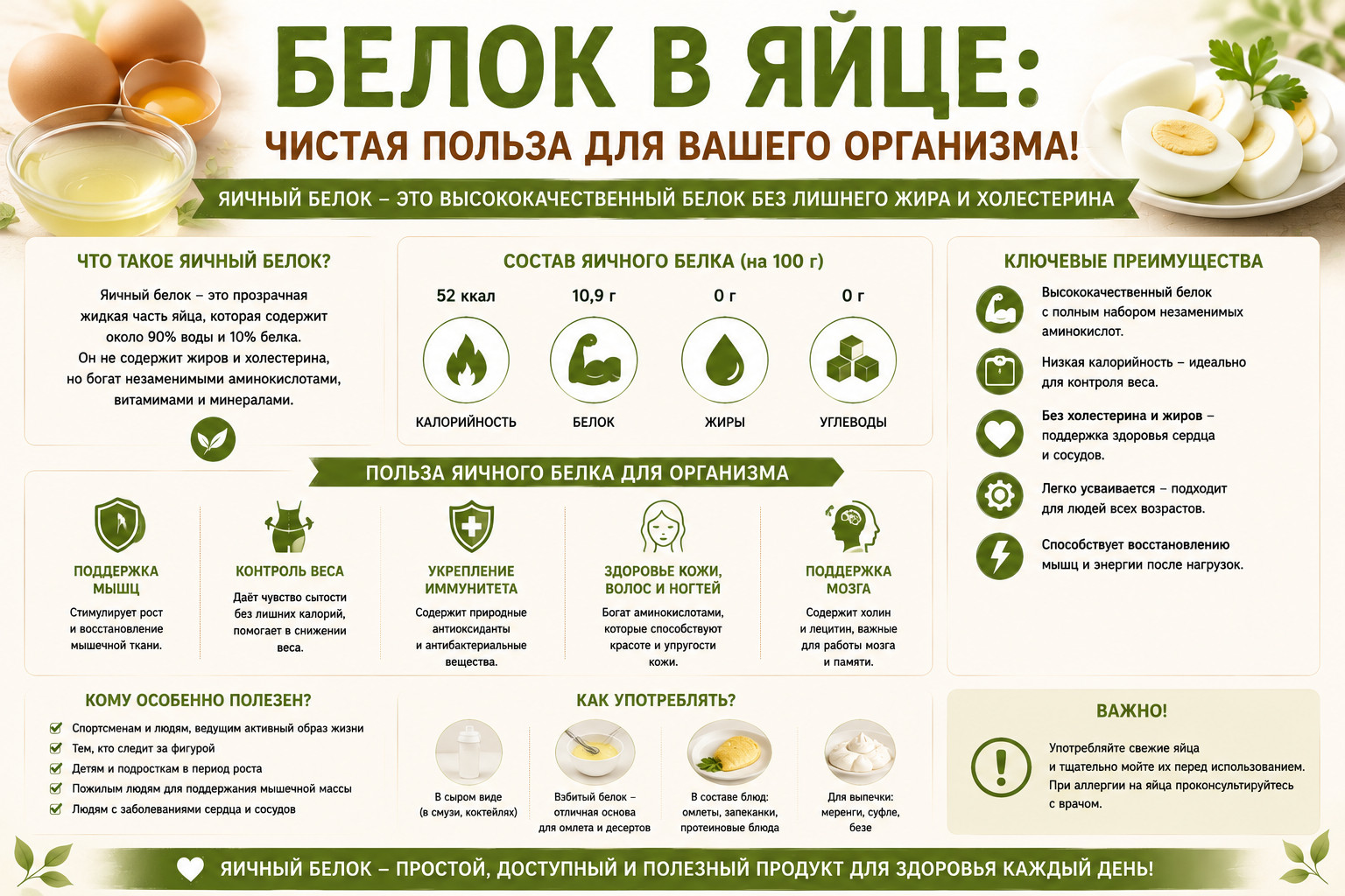 Белок в яйце