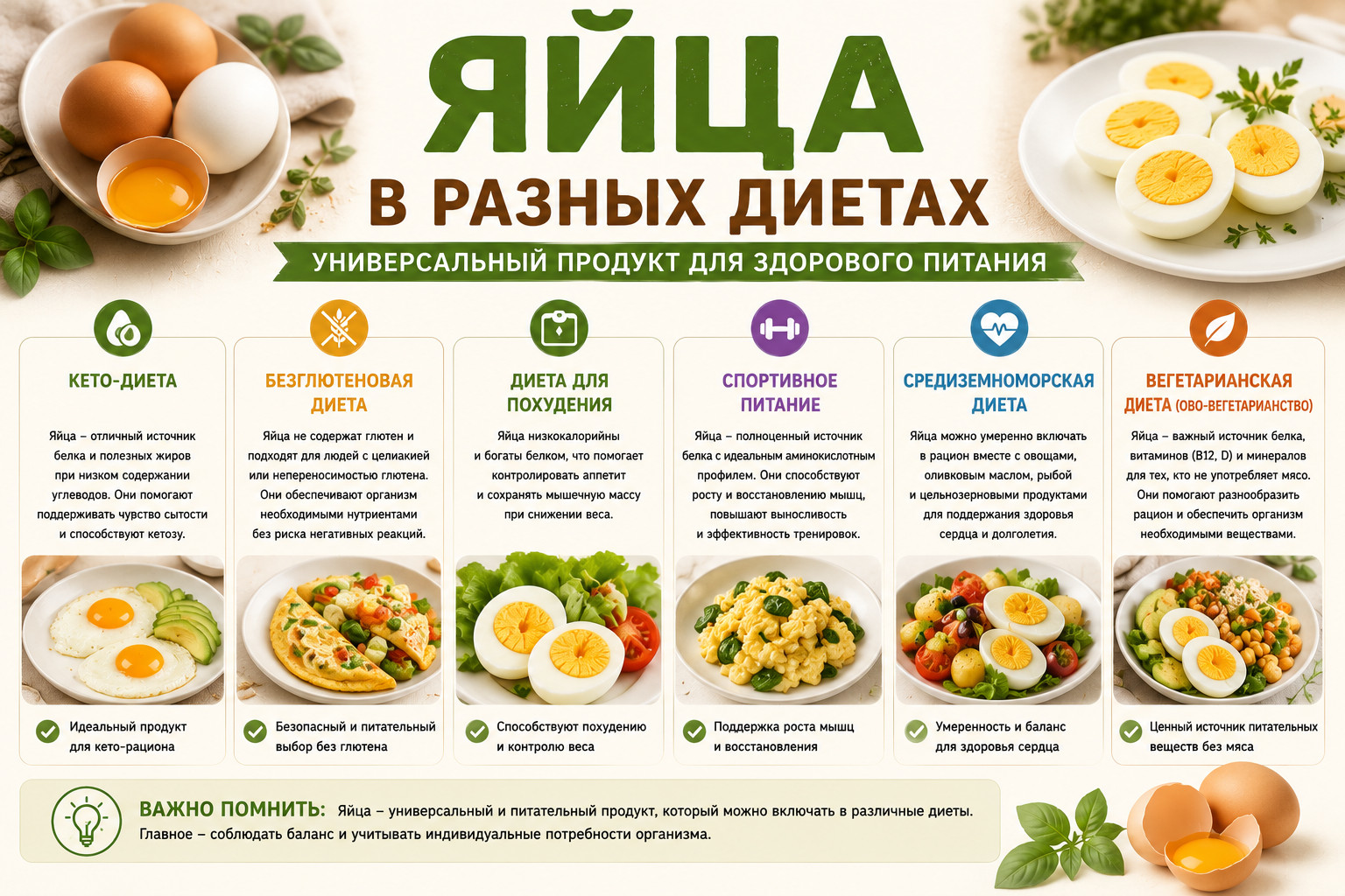 Яйца в разных диетах