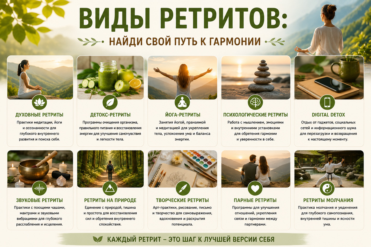 Виды ретритов
