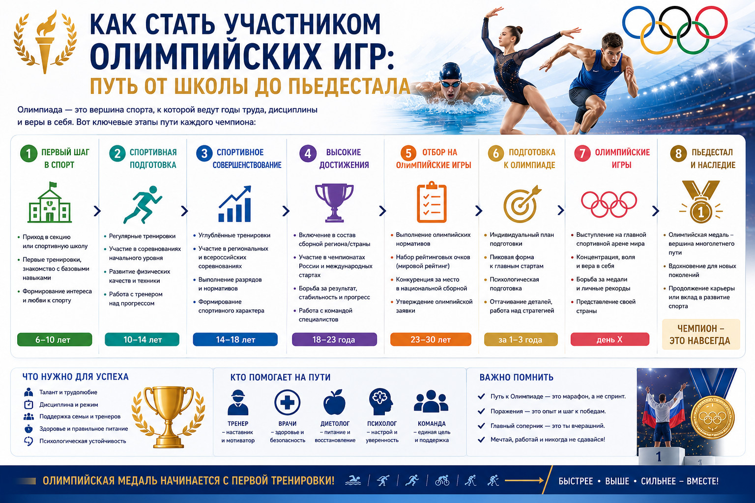 Как стать участником Олимпийских игр: путь от школы до пьедестала