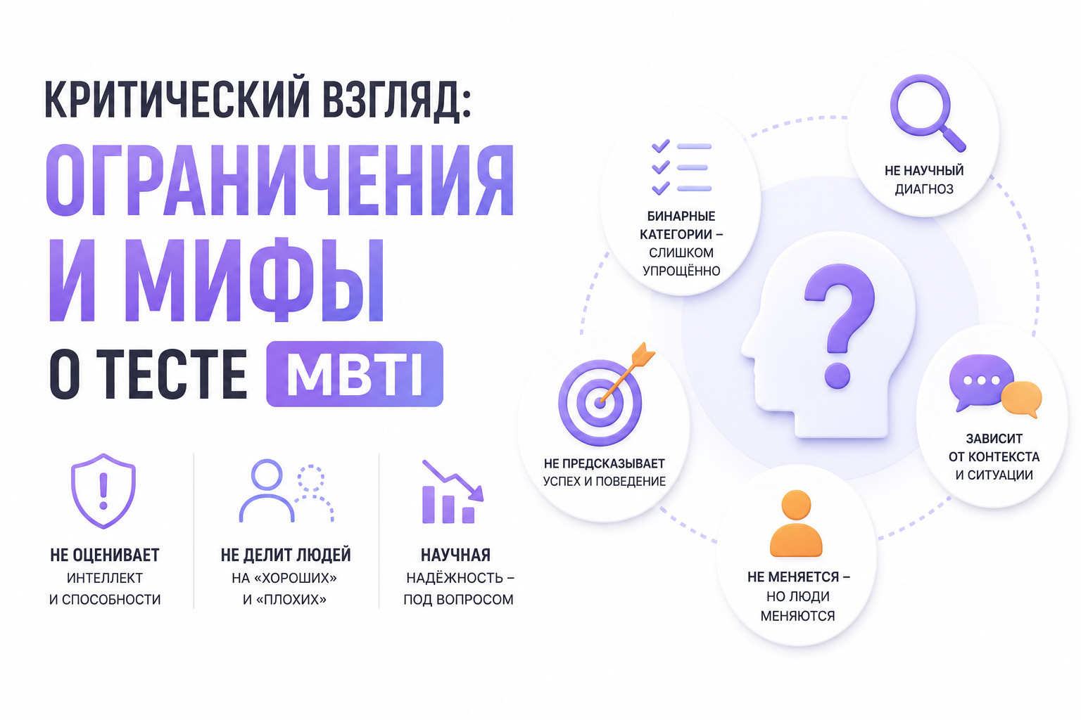 Критический взгляд: ограничения и мифы о тесте MBTI