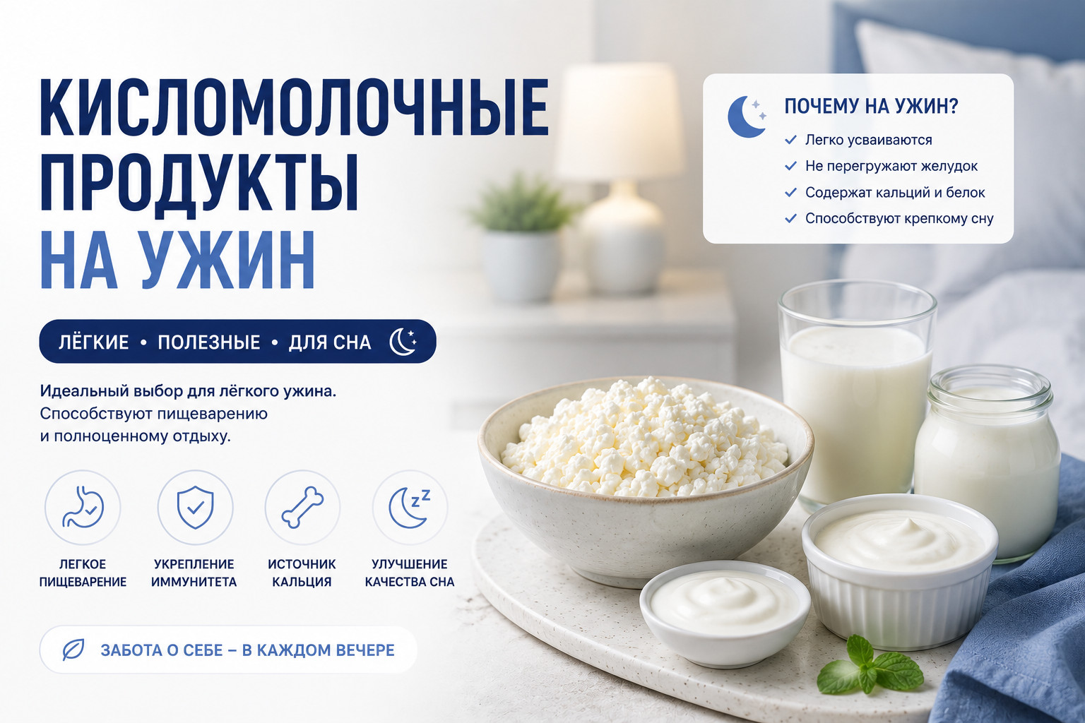 Кисломолочные продукты на ужин