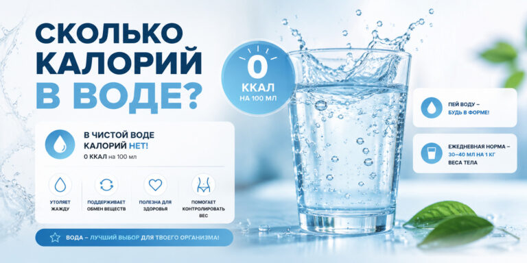 Сколько калорий в воде: калорийность и роль в похудении