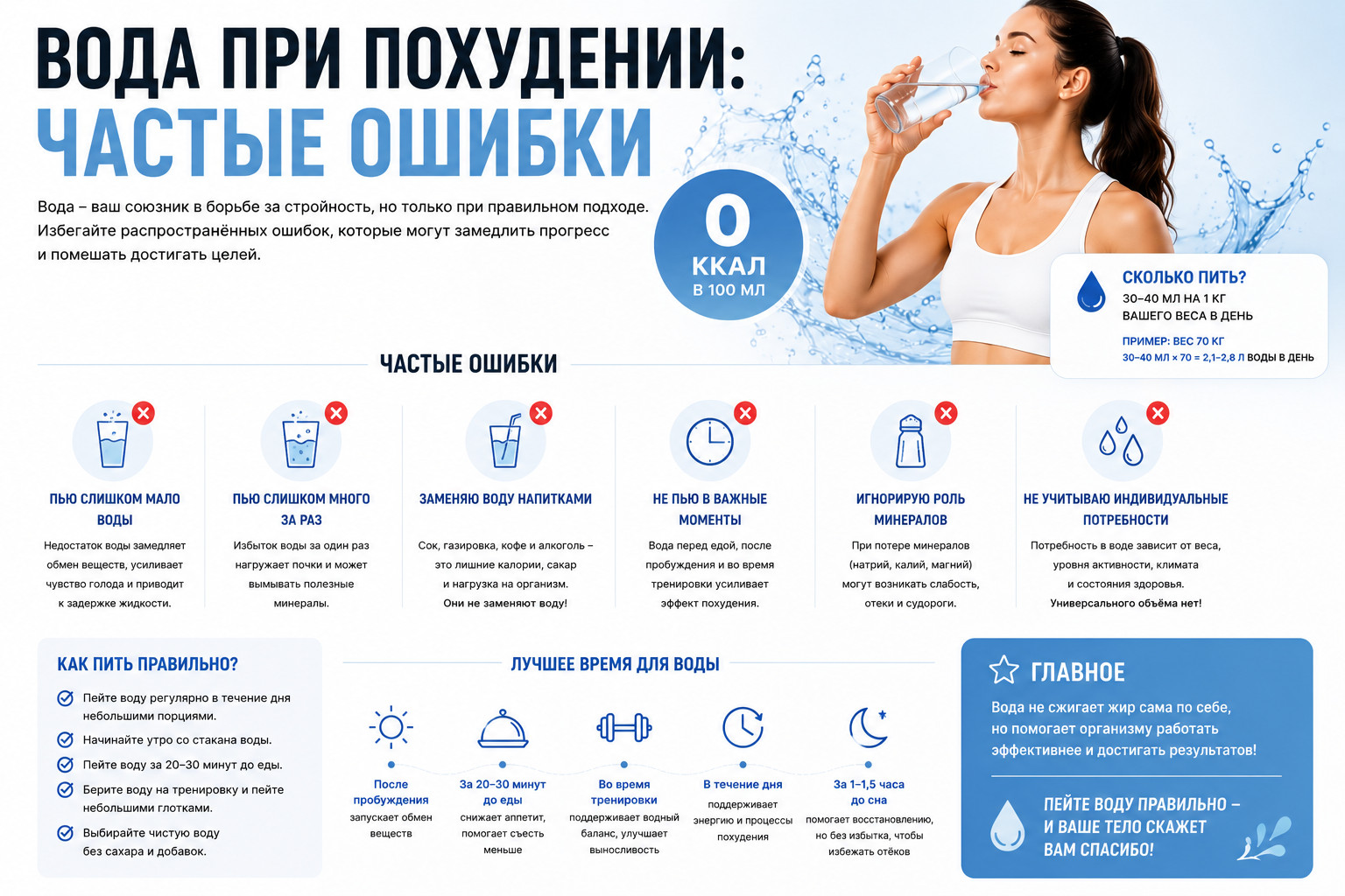 Вода при похудении: частые ошибки