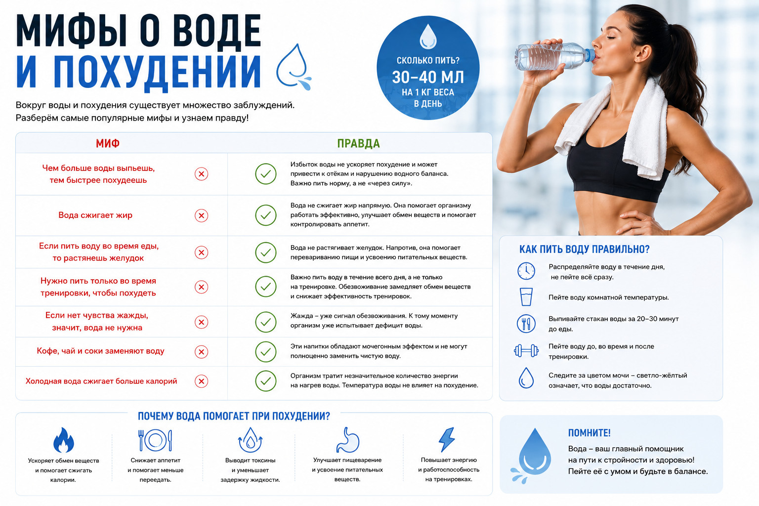 Мифы о воде и похудении
