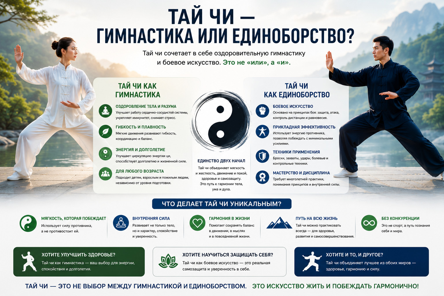 Тай чи — гимнастика или единоборство