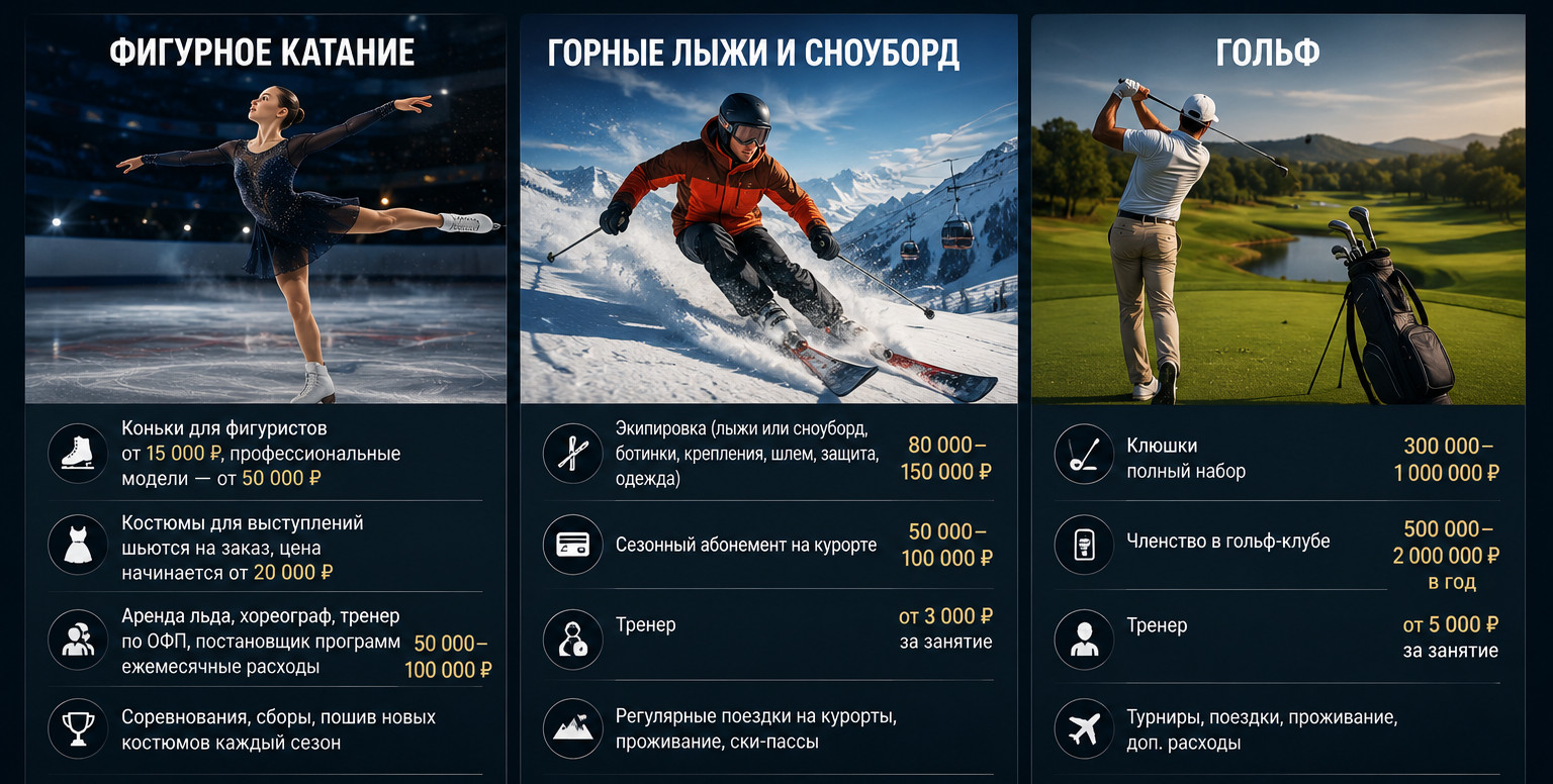 Другие дорогие дисциплины спорта

