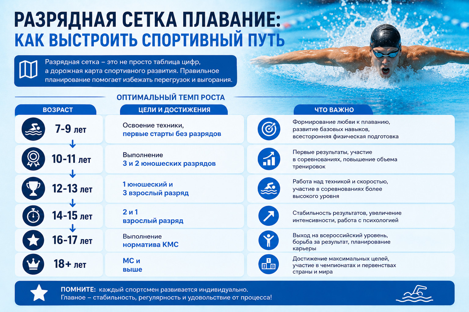 разряды по плаванию