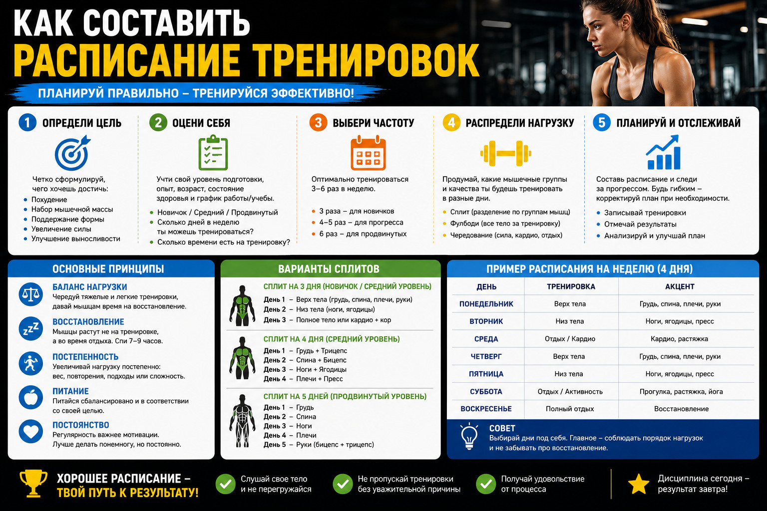 Как составить расписание тренировок


