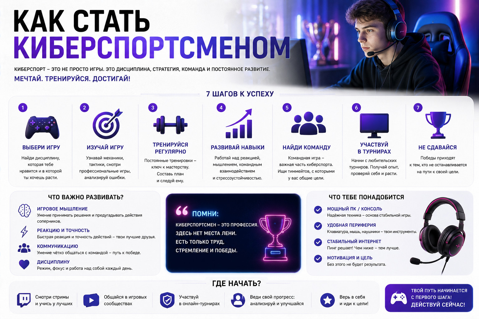 Как стать киберспортсменом шаг за шагом