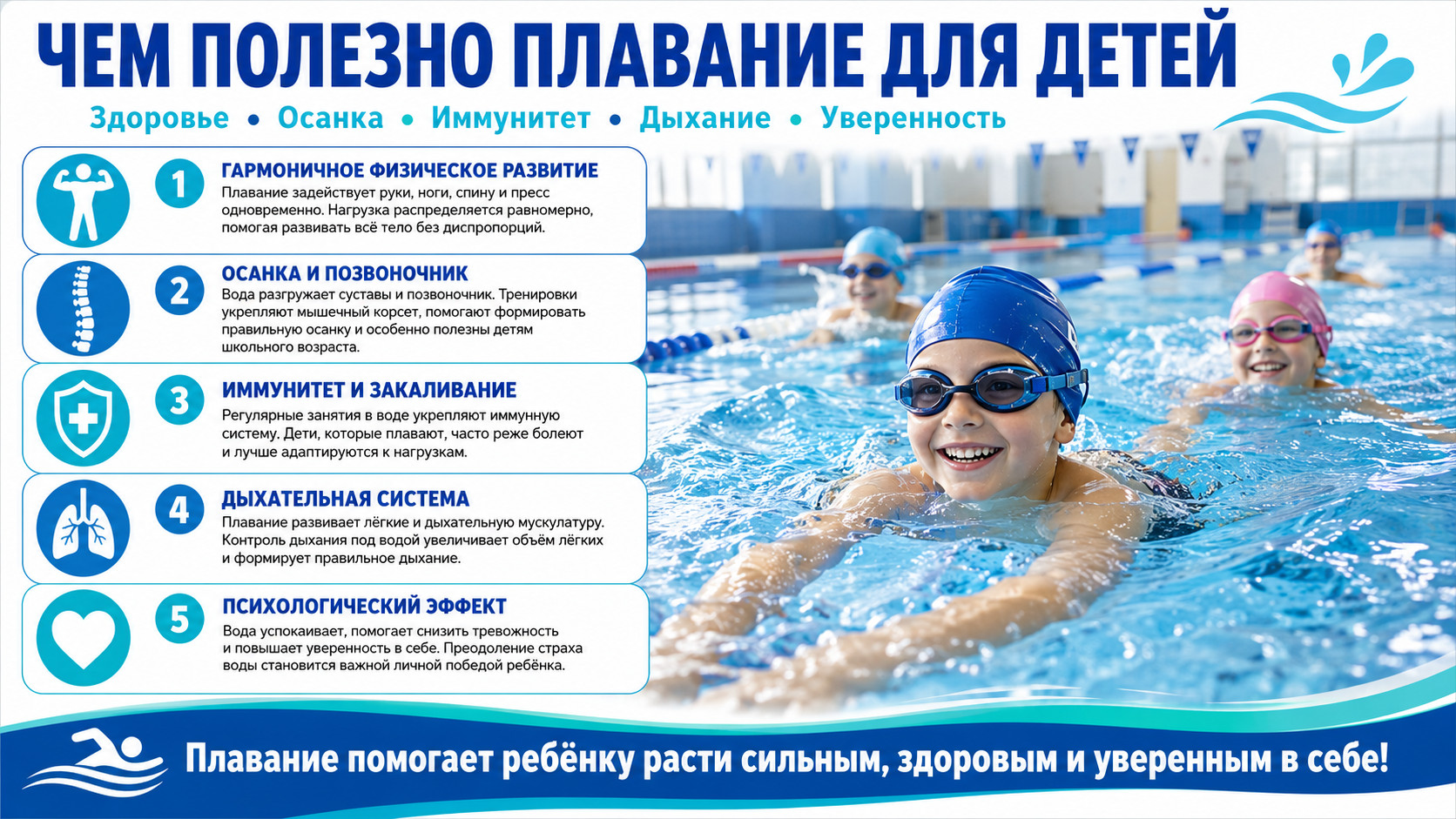 Польза плавания для детей

