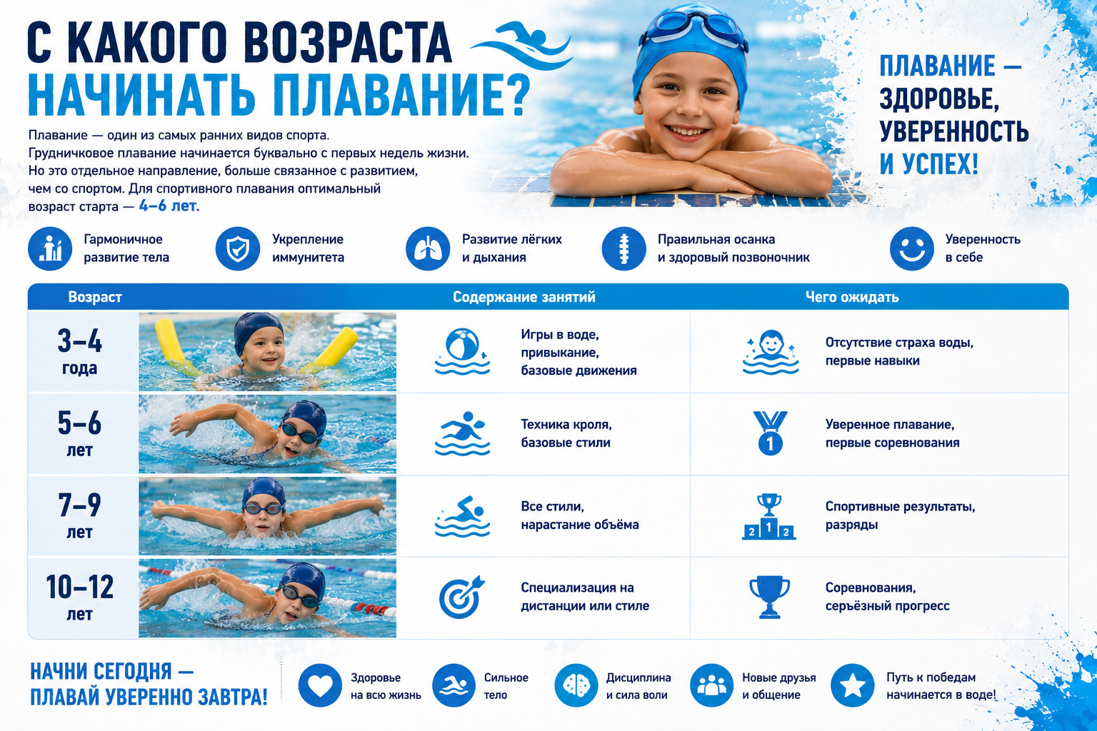 Плавание для детей: от начального до успеха

