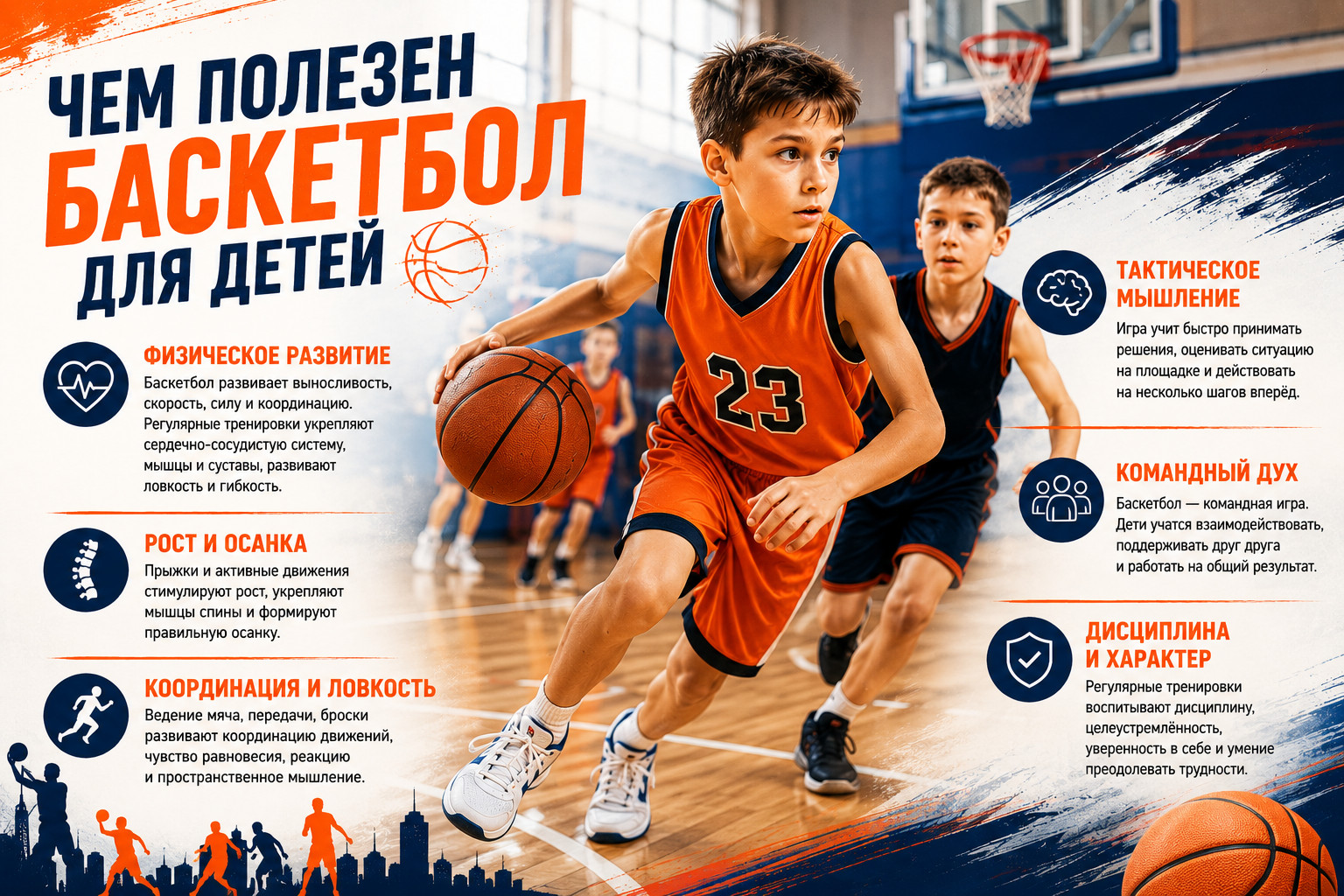 Чем полезен баскетбол для детей

