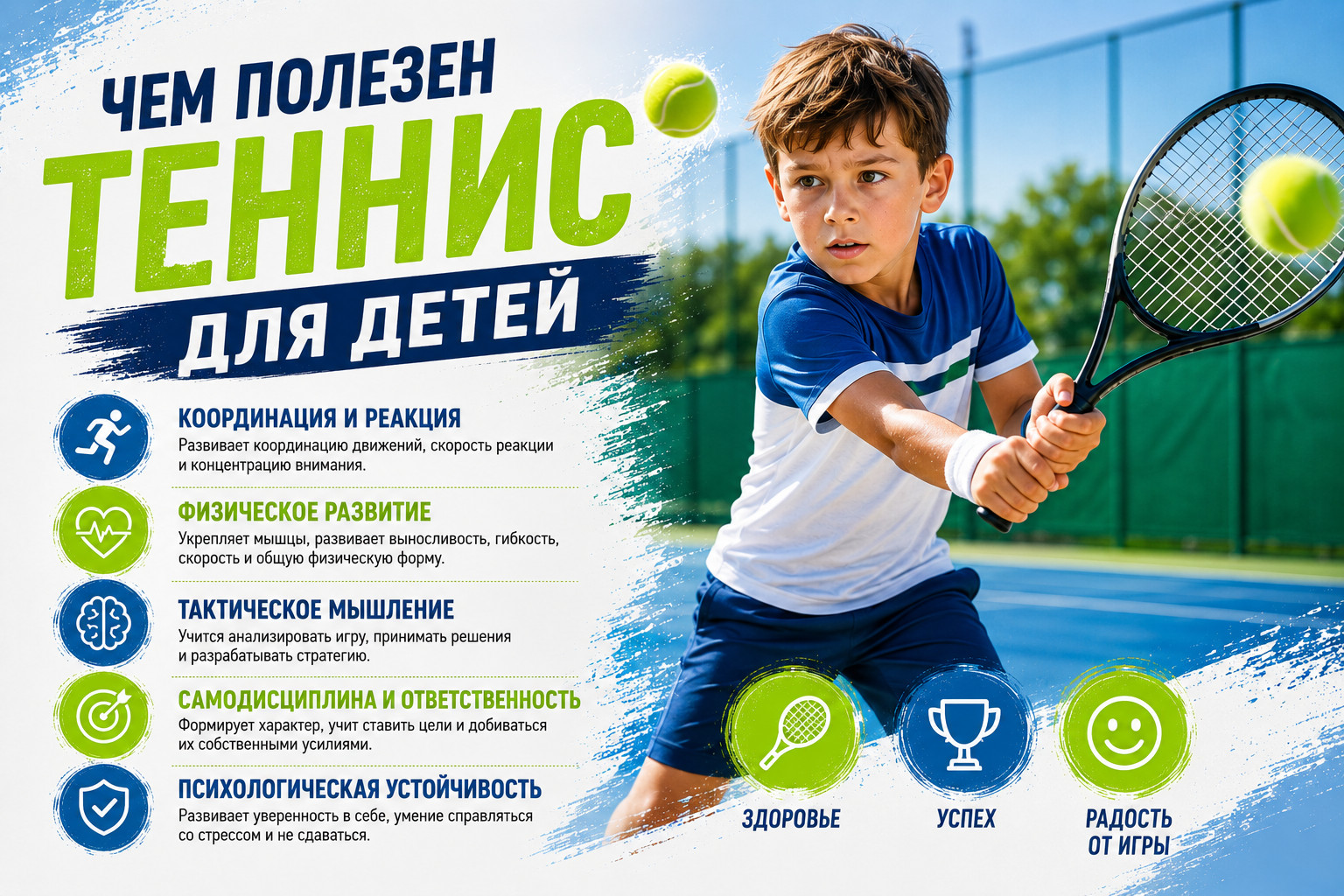 Чем полезен теннис для детей