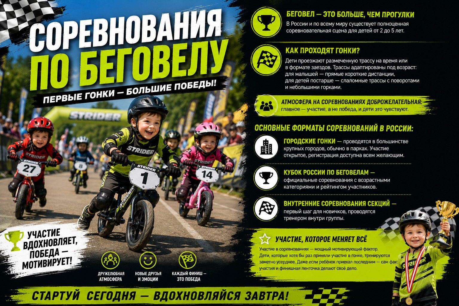 Соревнования по беговелу для малышей 