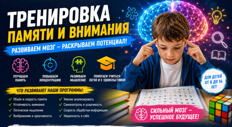 Тренировка памяти и внимания для детей: умнее, быстрее, увереннее