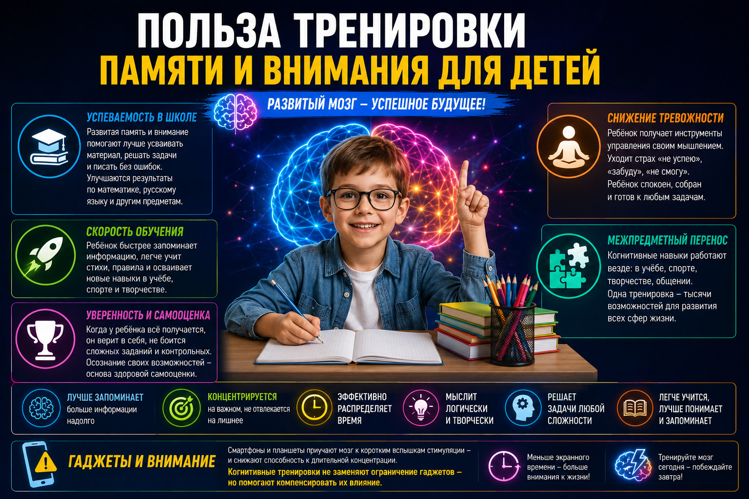 Польза тренировки памяти и внимания

