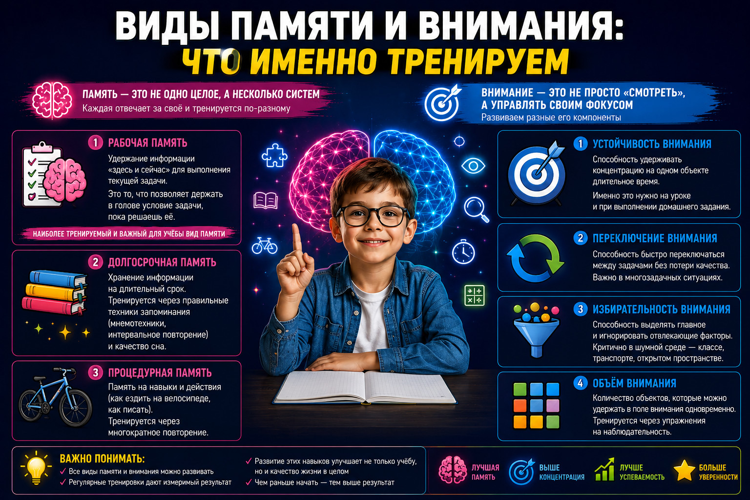 Тренировка памяти и внимания для детей

