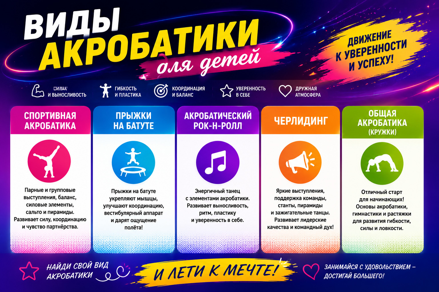 Виды акробатики для детей 