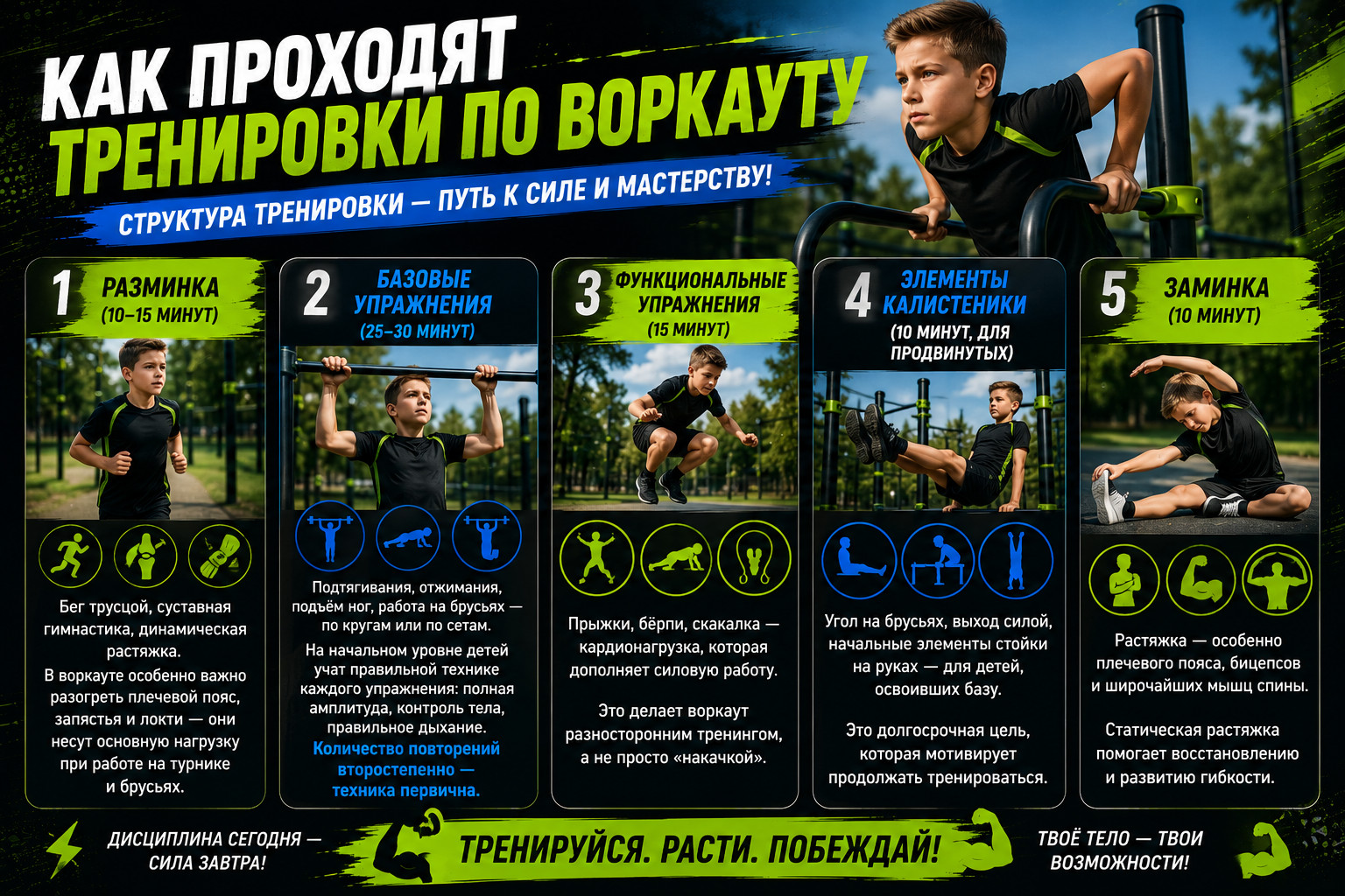 Как проходят тренировки по воркауту

