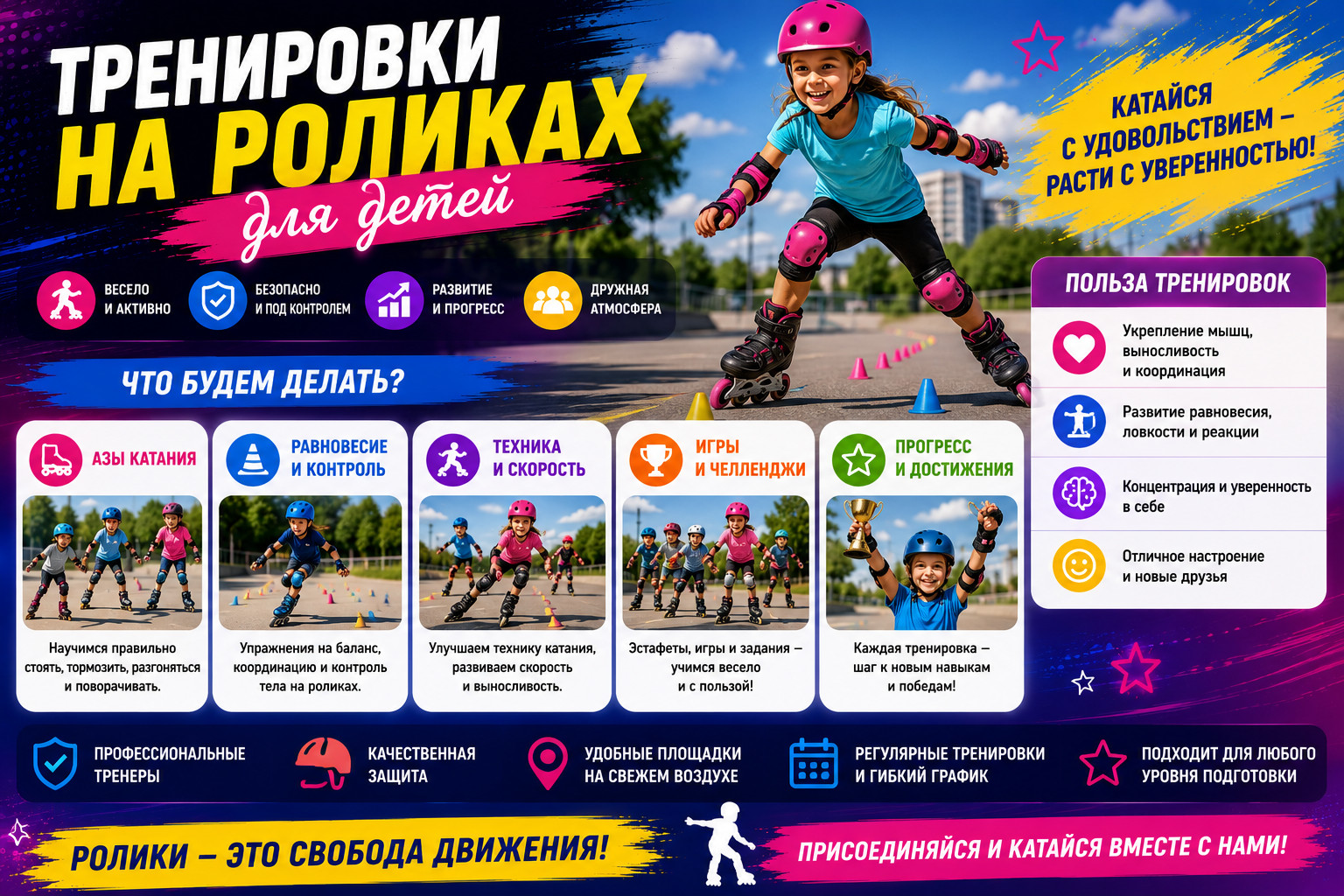 Тренировки на роликах для детей

