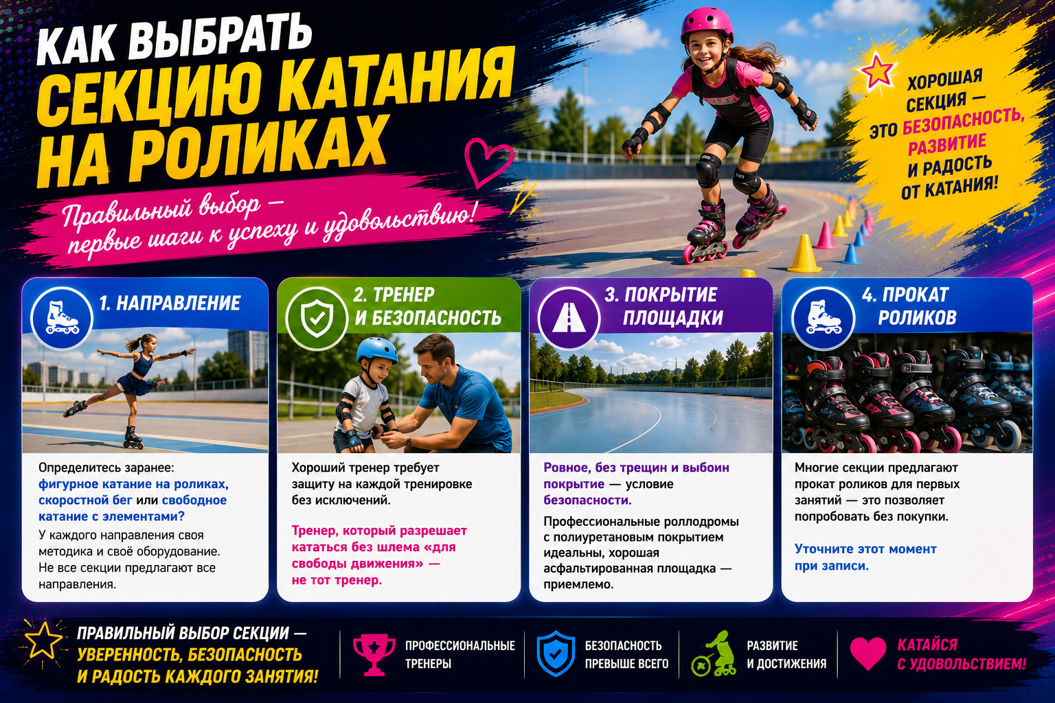 Как выбрать секцию катания на роликах

