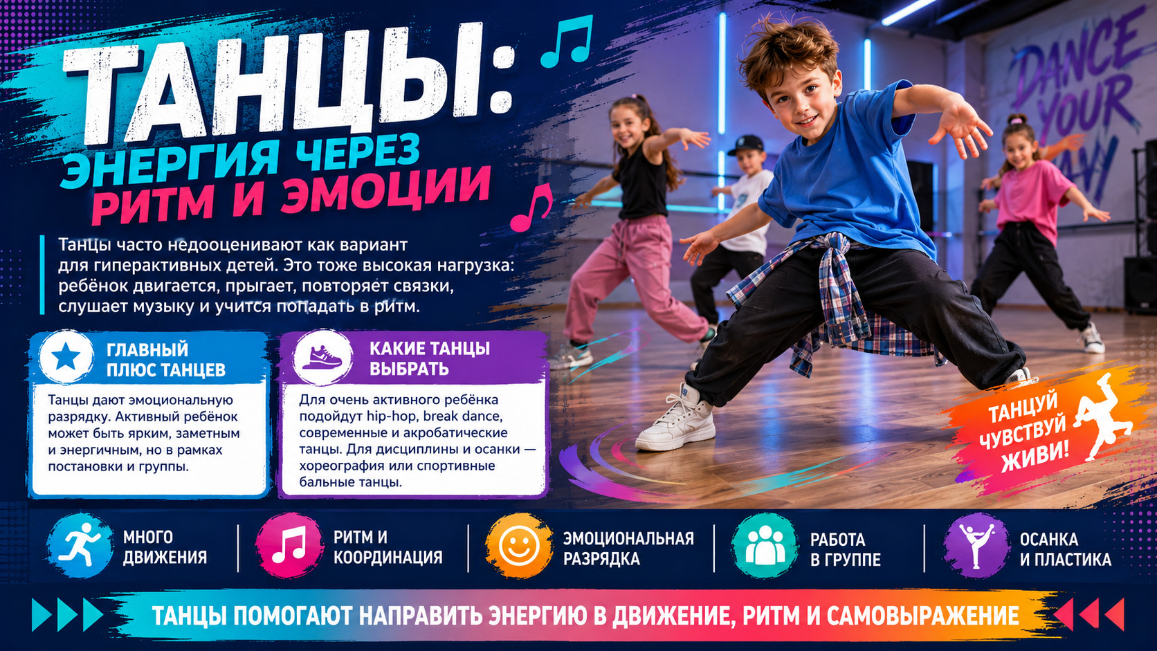 Энергия через танцы и ритм 