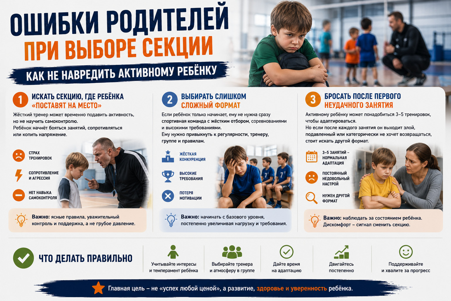 Ошибки родителей при выборе секции

