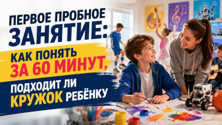 Первое пробное занятие: как понять за 60 минут, подходит ли кружок ребёнку