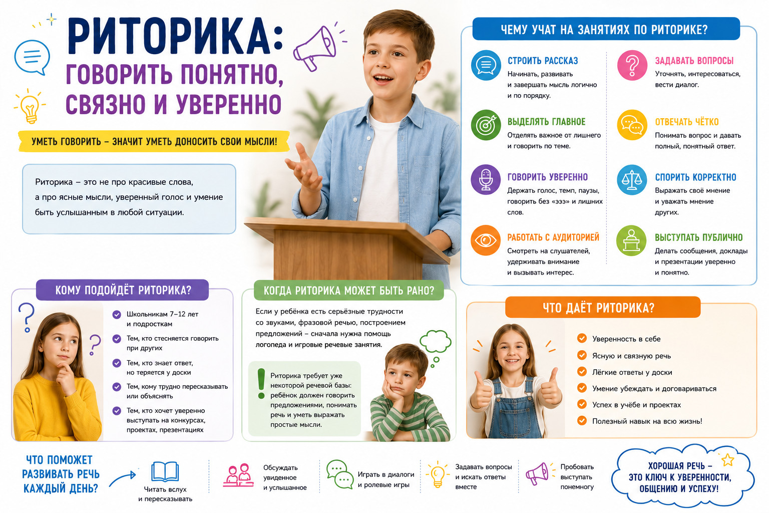 Инфографика по риторике для детей

