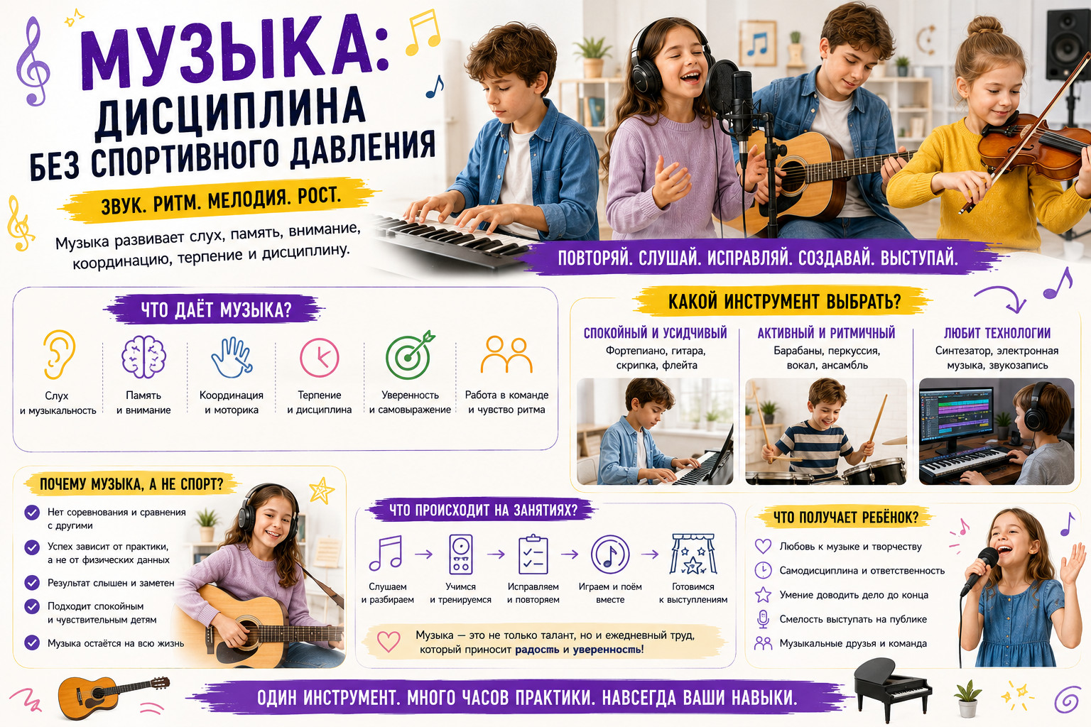 Музыка: дисциплина без спортивного давления