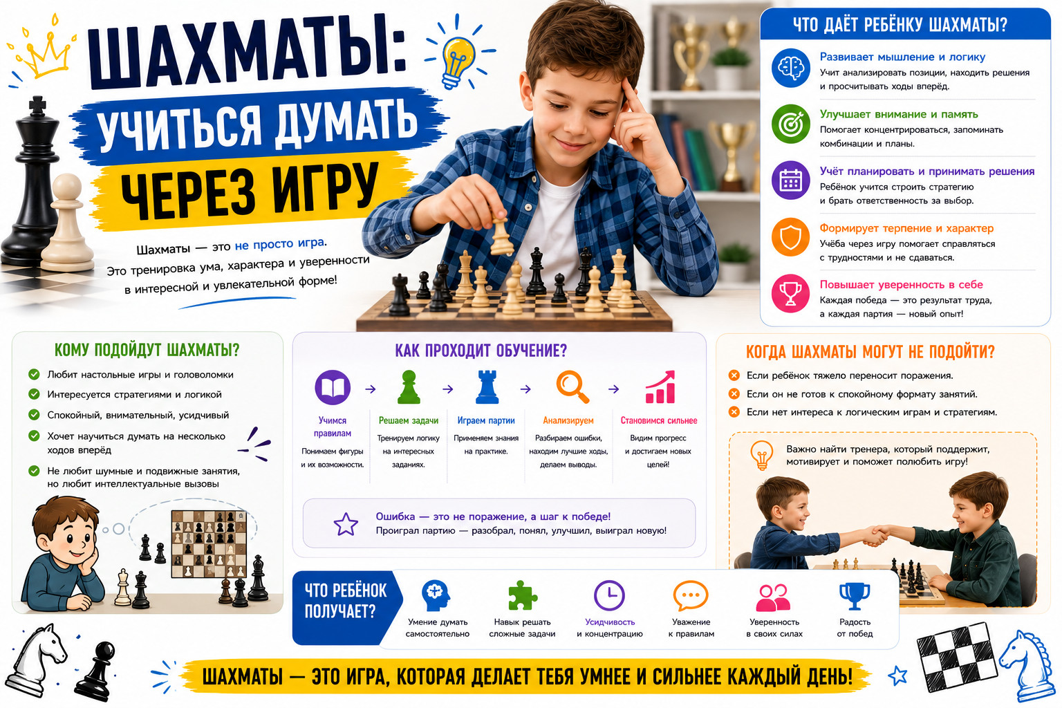 Шахматы: обучение умению и стратегии