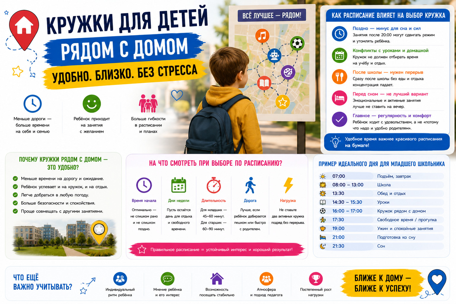 Кружки для детей рядом с домом

