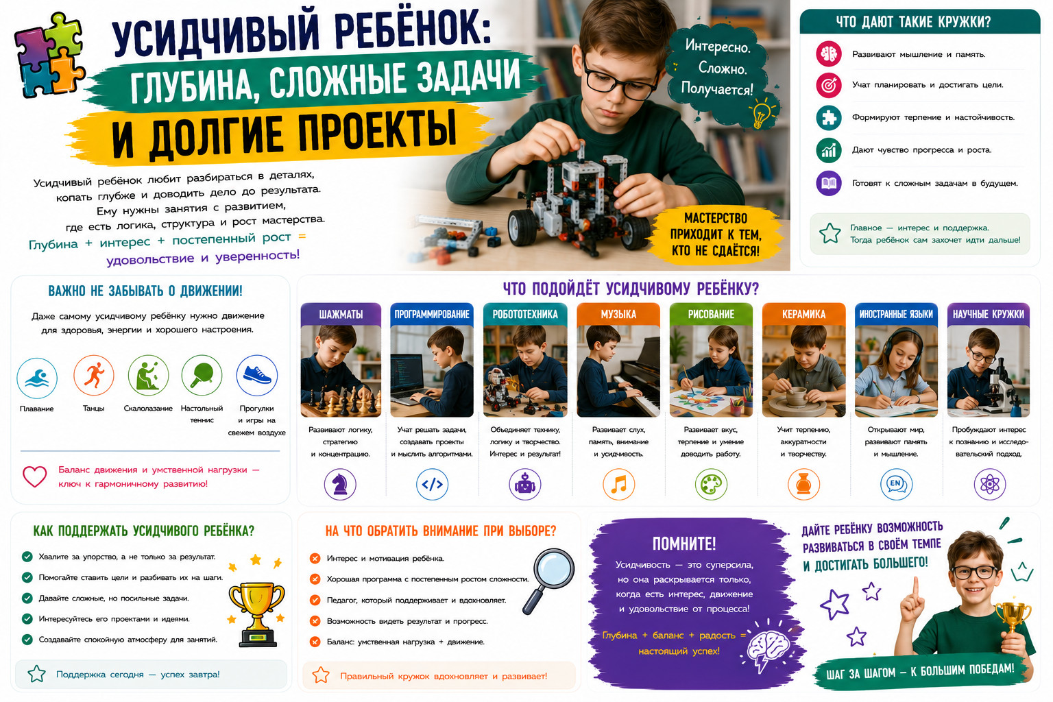 Развитие усидчивых детей через занятия