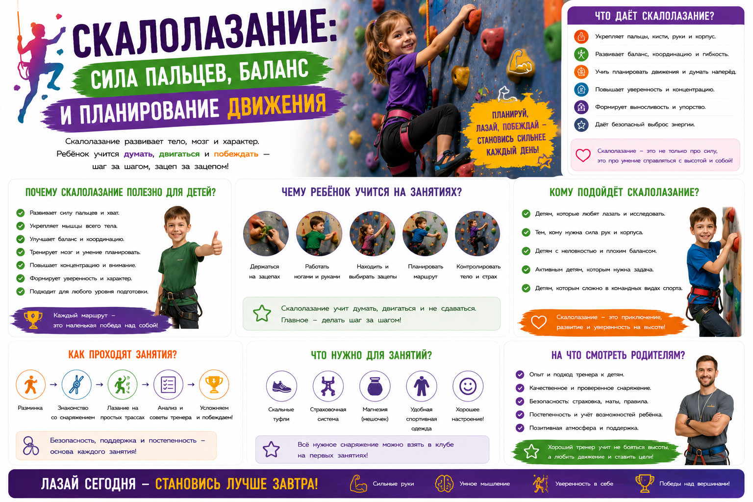 Скалолазание для детей: преимущества и советы

