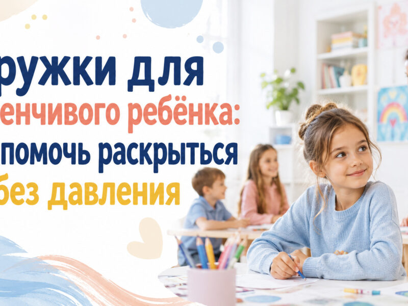Кружки для застенчивого ребёнка: как помочь раскрыться без давления