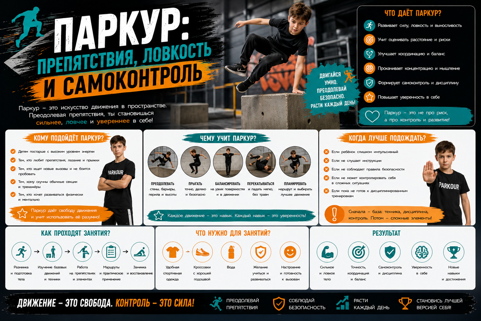 Паркур: искусство движения и контроля